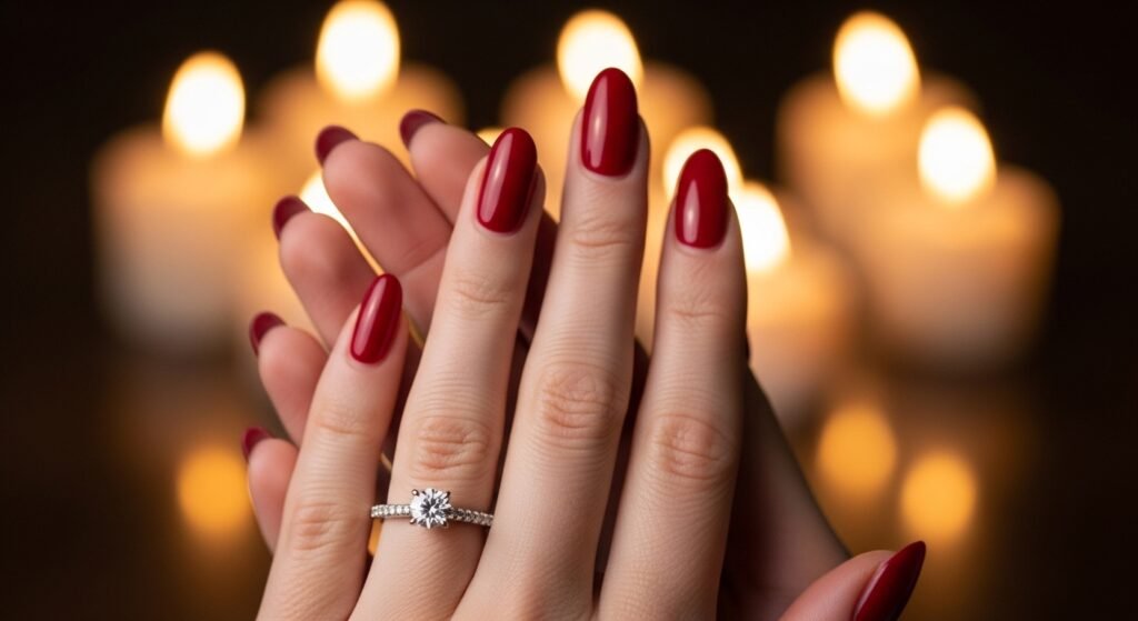 Glossy Red Statement Nails