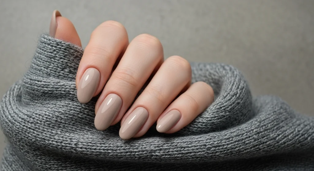 Greige-Oval-Nails Greige-Oval-Nails