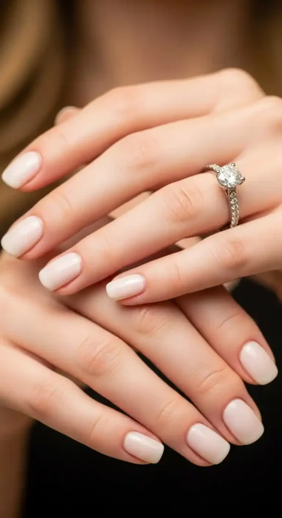 Milky White Nails