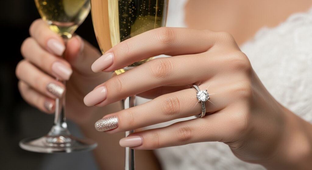 Glitter Accent Nails