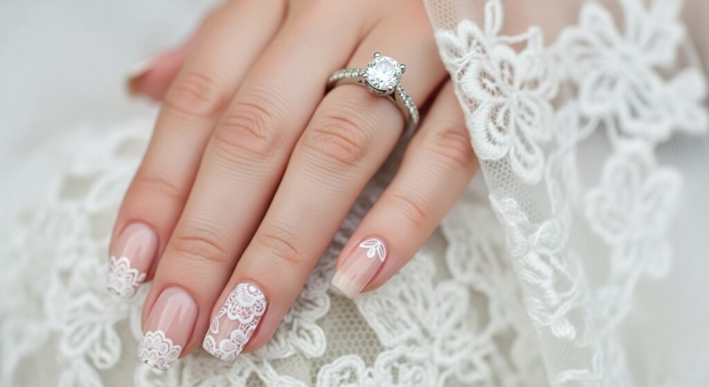 White Lace Nail Art