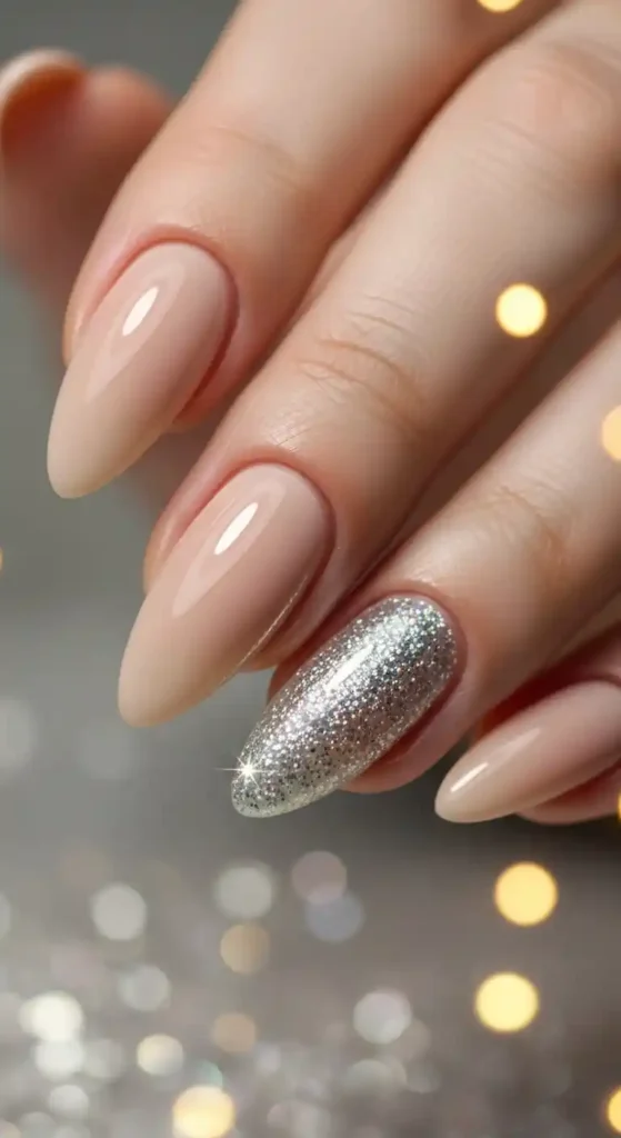 Glitter Accent Nails