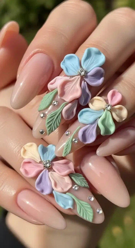 Blush Marble Nails
