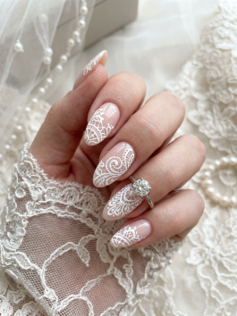 5. White Lace Nail Art