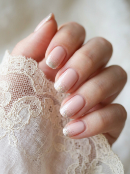 16. Blush Pink with Glitter Tips