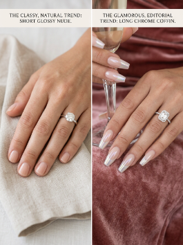 Short vs Long Engagement Nails