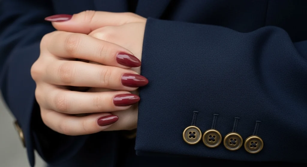 Muted Burgundy Nails