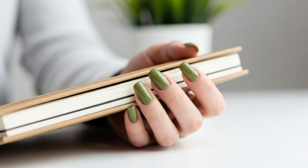 Olive Green Nails