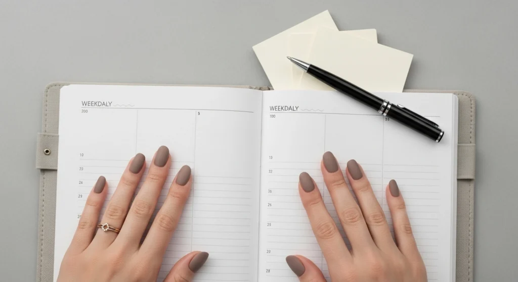 Light Taupe Matte Nails