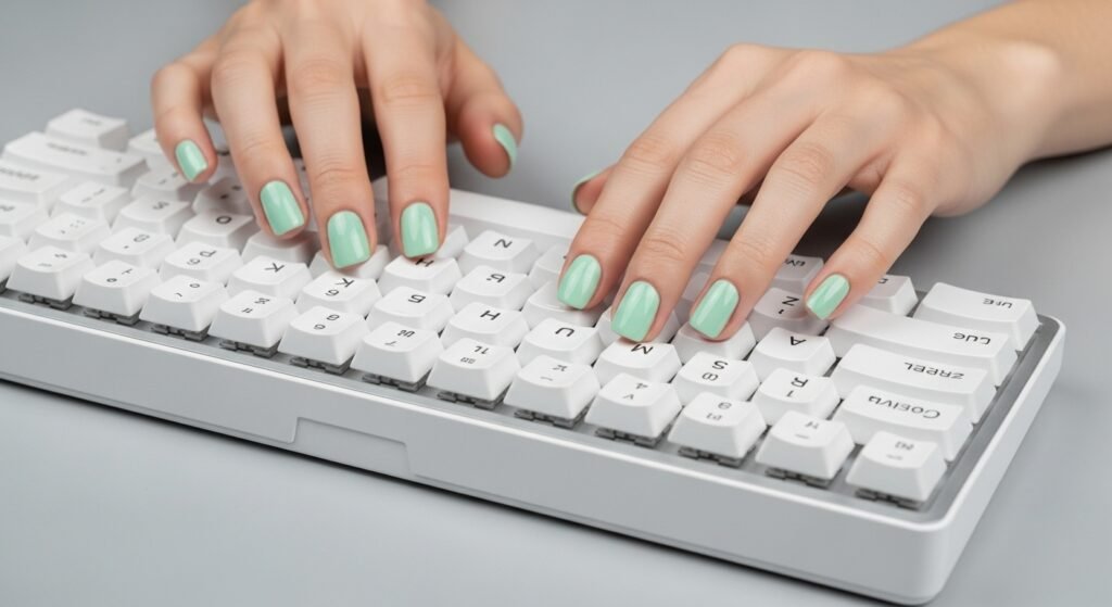 Pale Mint Nails