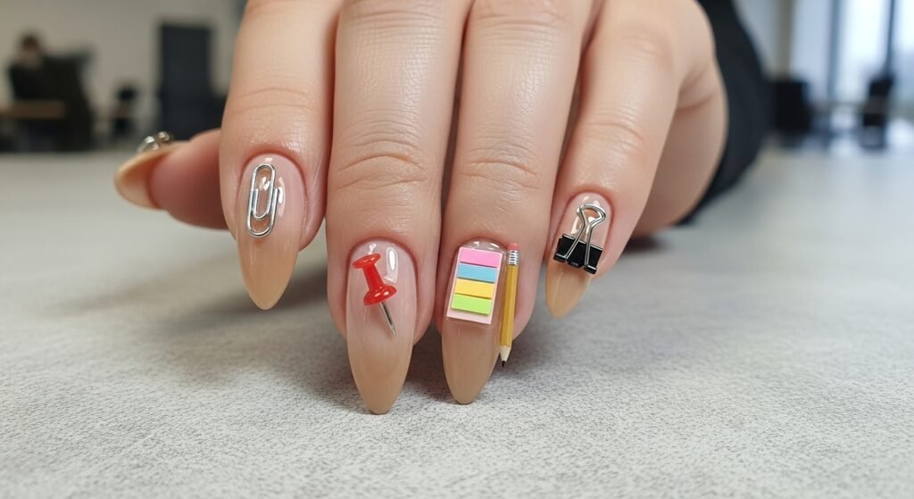 Beige Gradient Nails