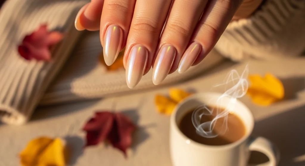 Pearly-Nude-Ombre-neutral-fall-Nails