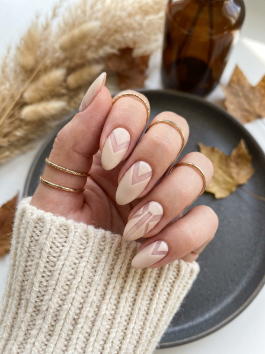 Satin Nude with Negative Space Nails