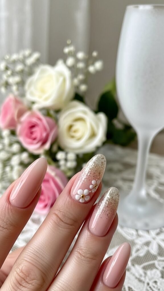 21. Press-On Bridal Shower Nails
