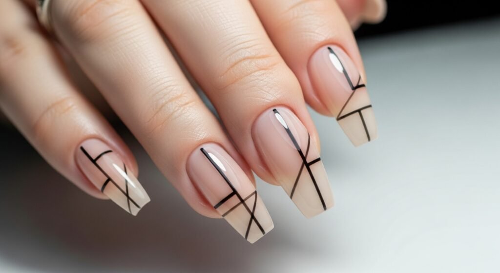 13. Beige Nude Coffin Nails