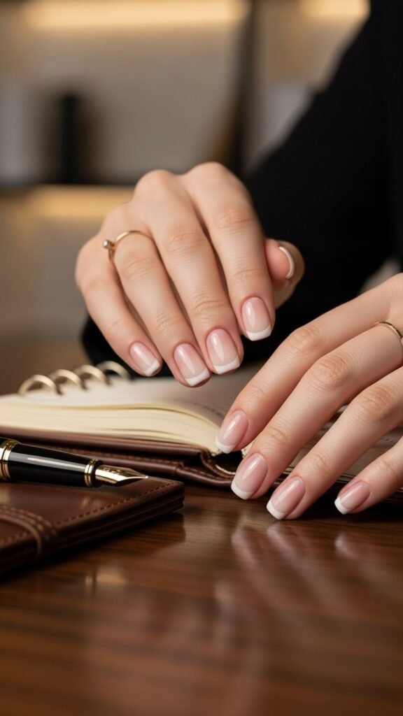 21. Short French Fade Nails