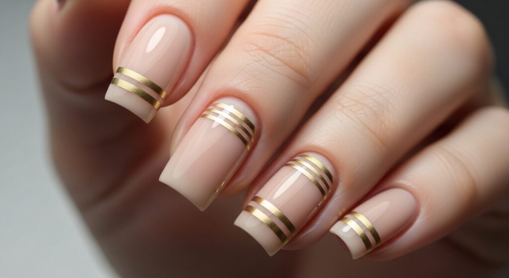 21. Milky Nude Nails with White Swirls
