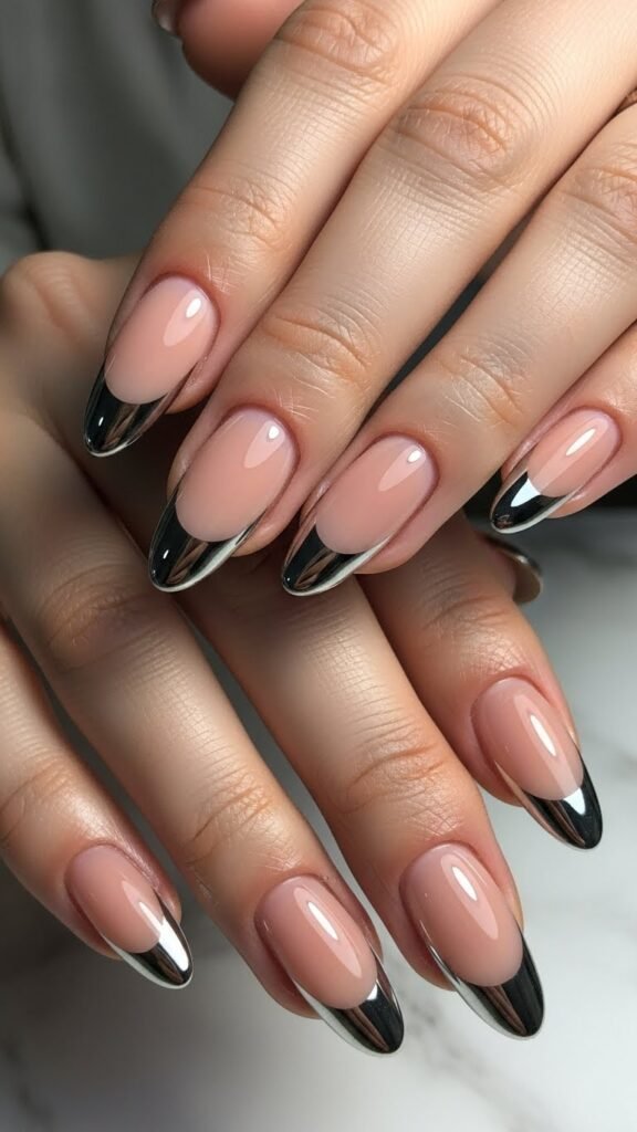 25. Metallic Tip Nails
