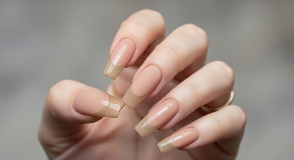 22. Nude Nails with Pearl Details