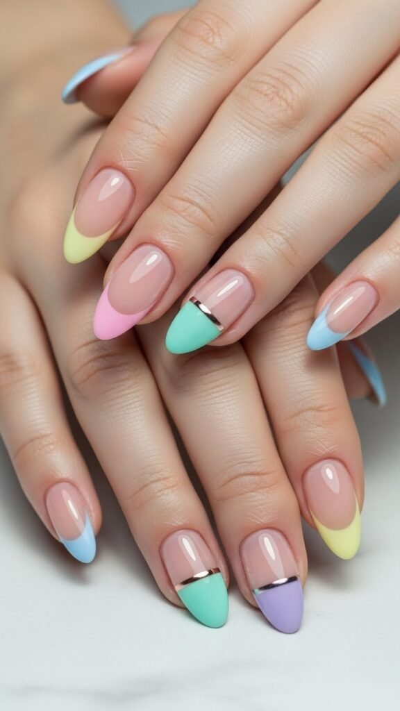 2. Modern French Tip Nails