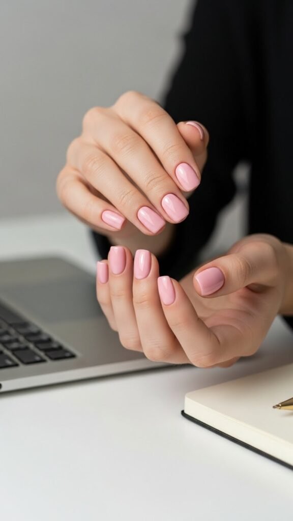 2. Soft Pink Professional Nails