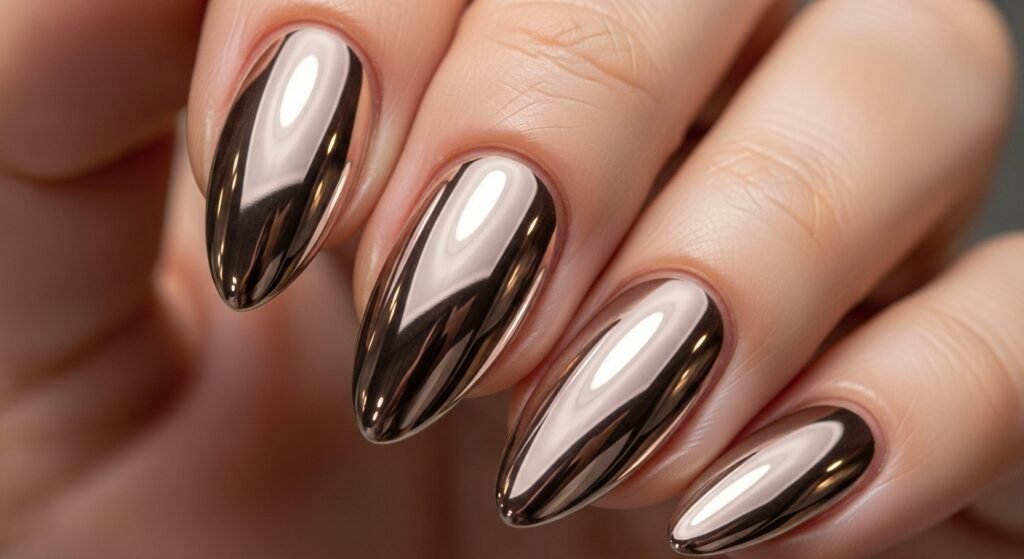 7. Glossy Nude Square Nails