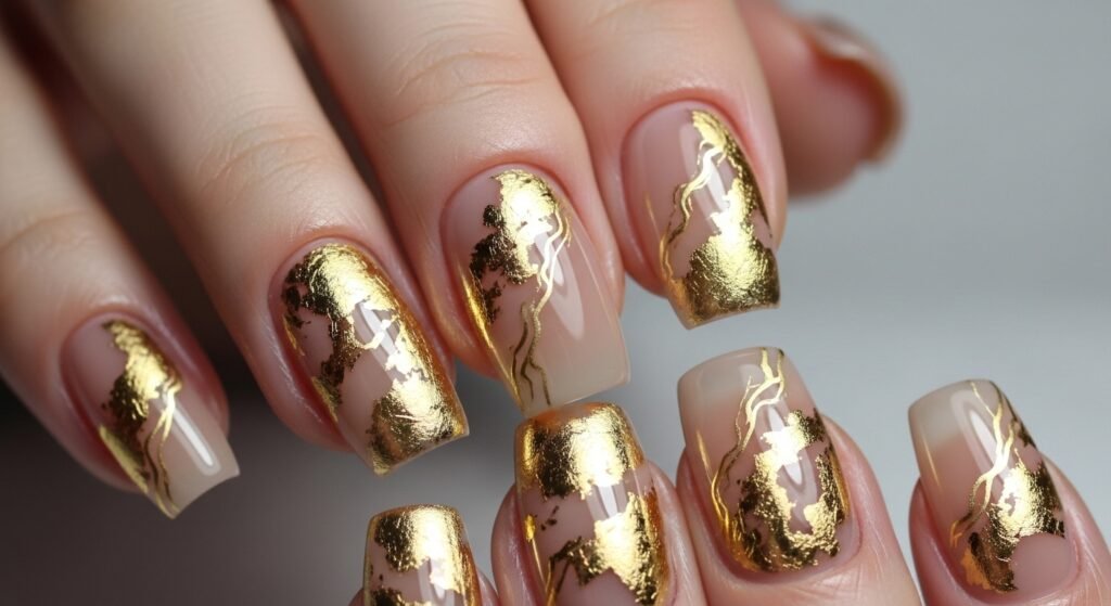 9. Peachy Nude Round Nails