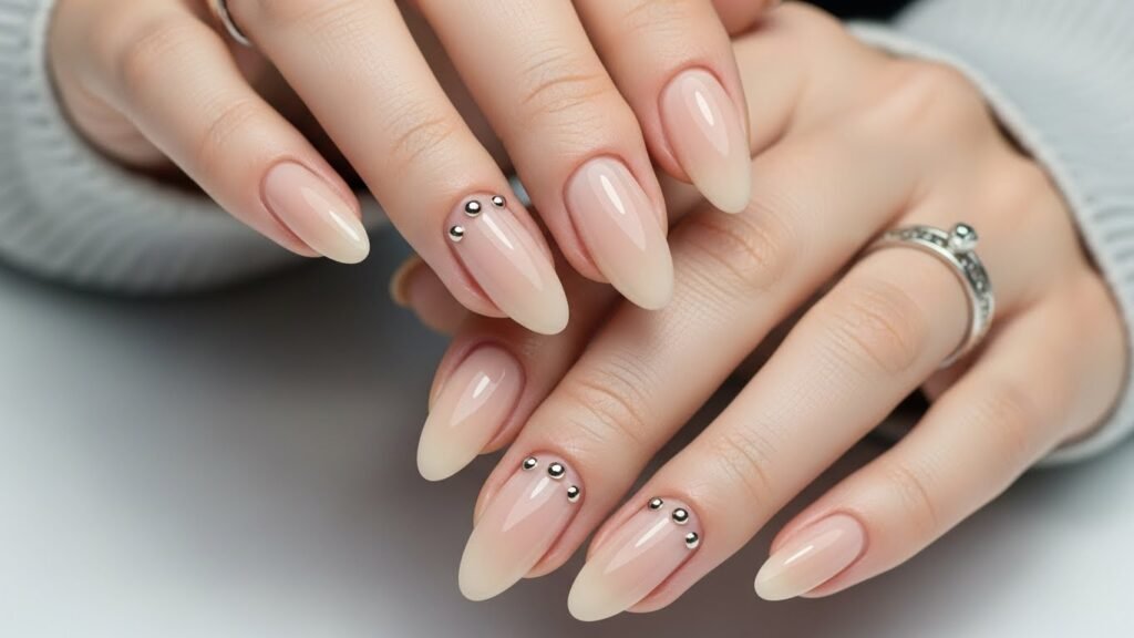 19. Nude with Metallic Tiny Stud Accent