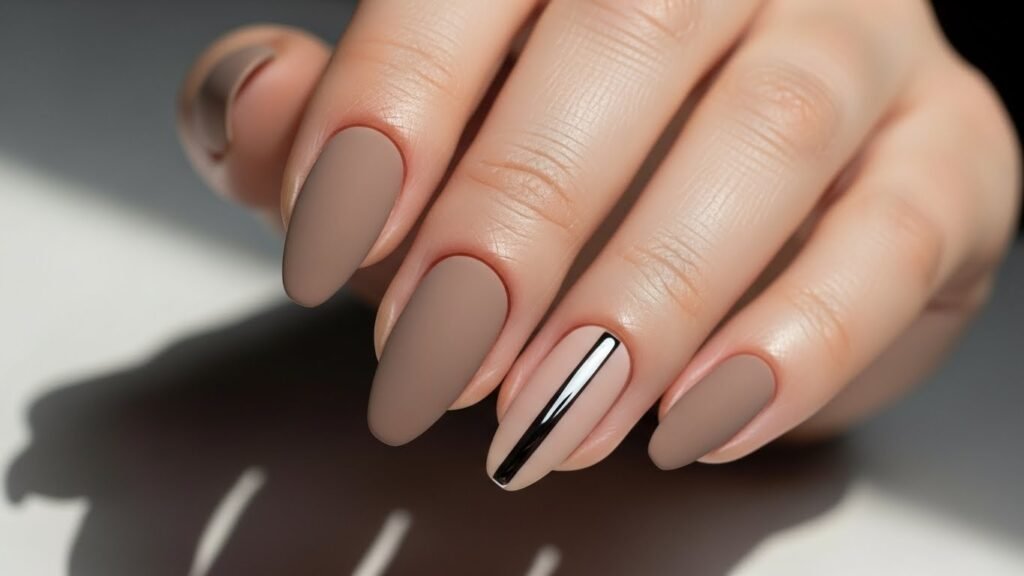 4. Matte Taupe Nude with Glossy Accent Stripe