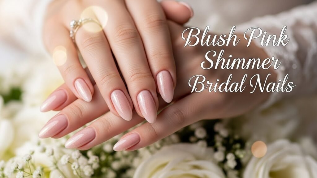 7. Blush Pink Bridal Nails with Subtle Shimmer
