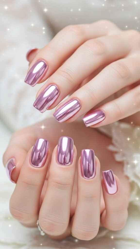 14. Baby Pink Chrome Nails