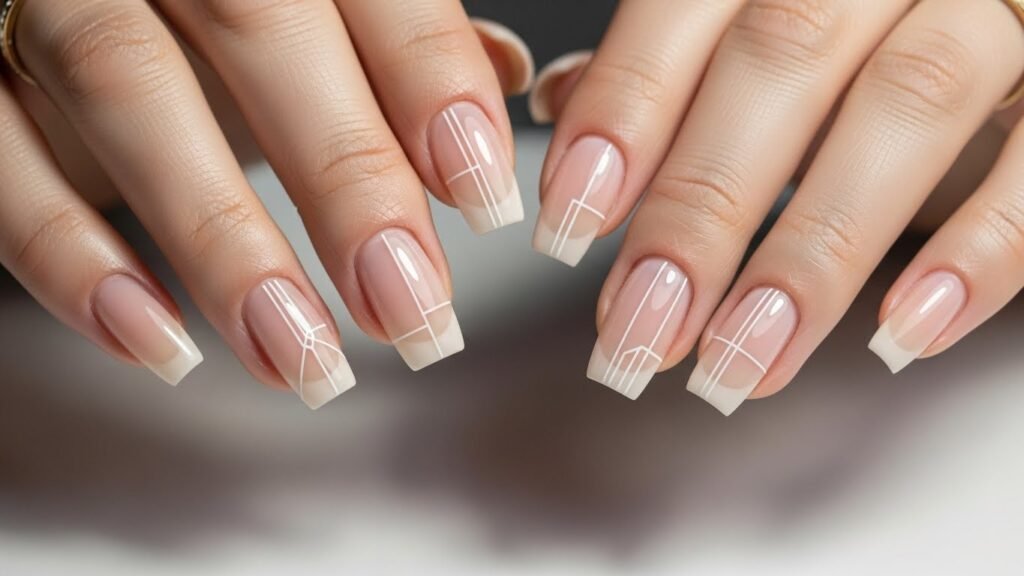 12. Light Nude with White Minimal Line Art