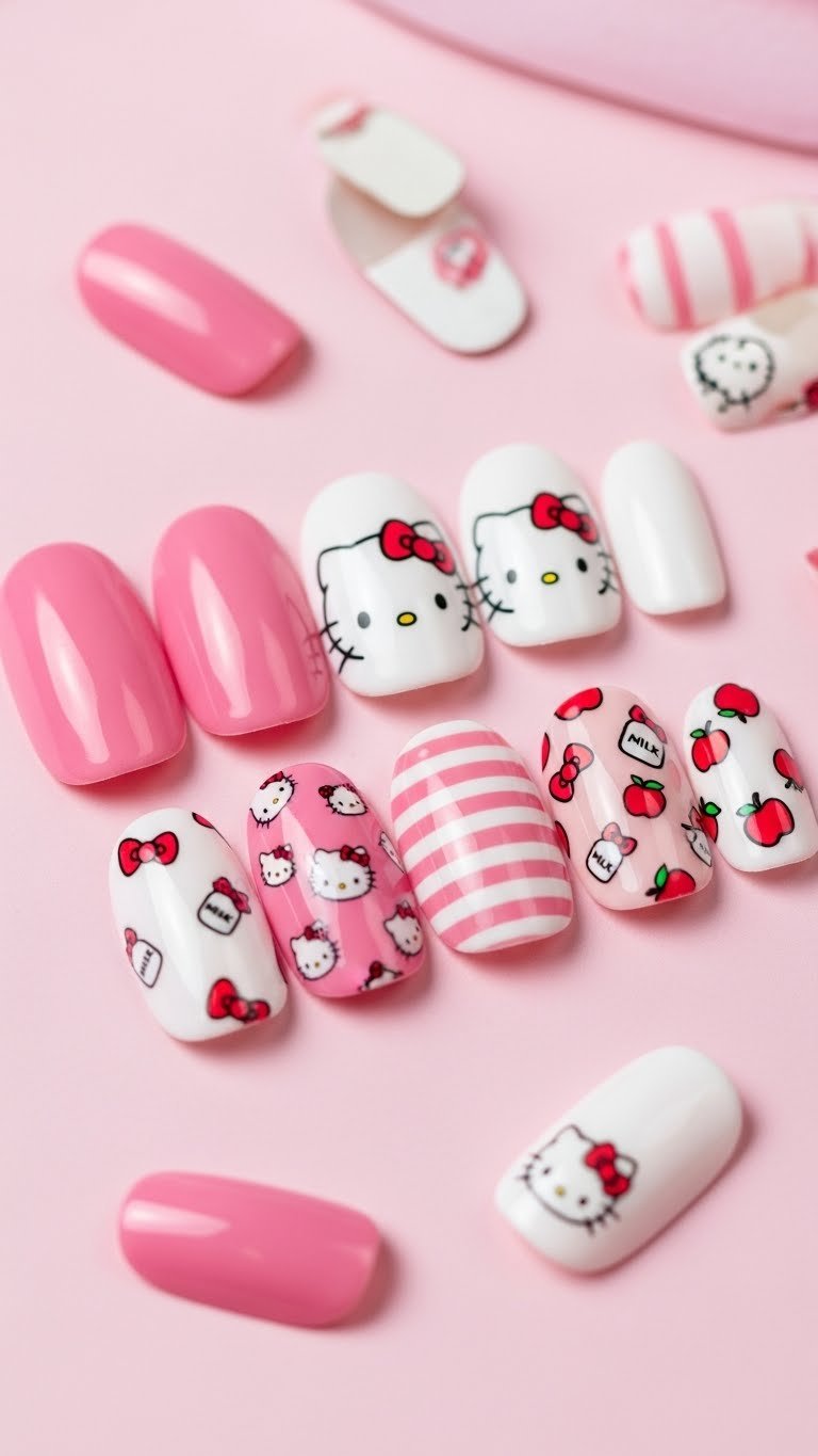 8. Hello Kitty Press-On Nails