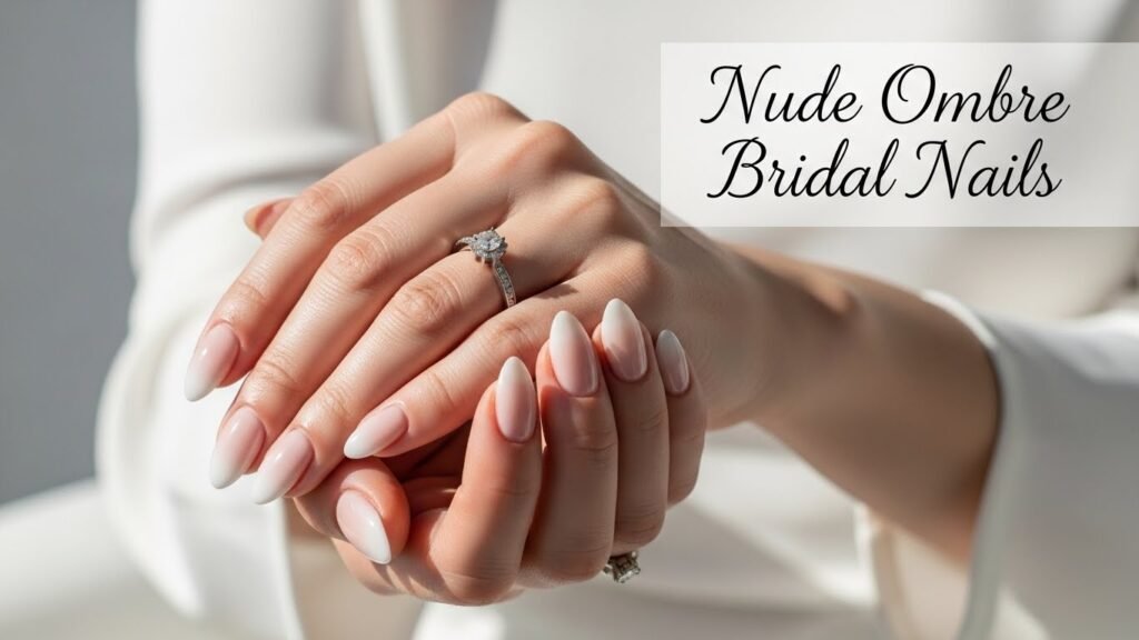 3. Nude Ombre Bridal Nails (Baby Boomer Style)