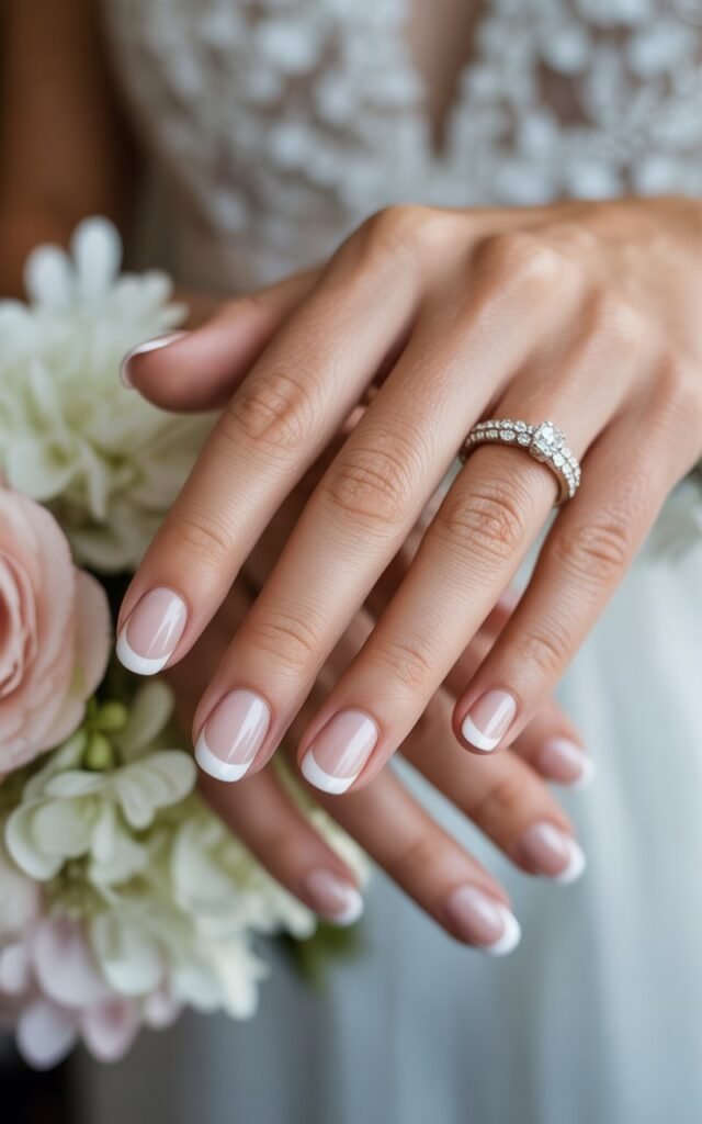 4. Classic French Wedding Nails