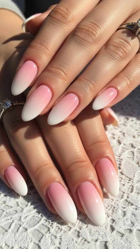 9. Ombré Bridal Shower Nails