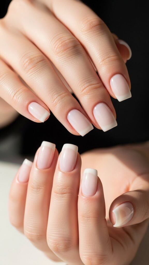 5. Milky White Nails