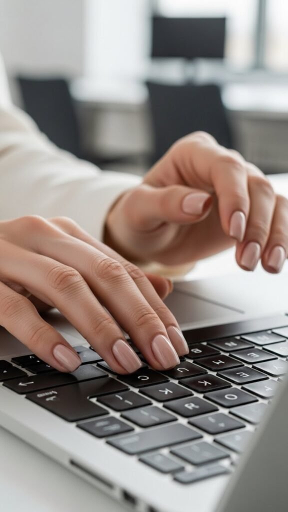 6. Short Square Professional Nails