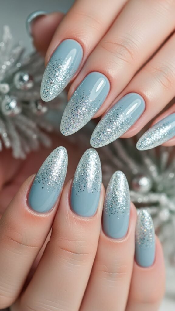 21. Glitter Fade Winter Nails