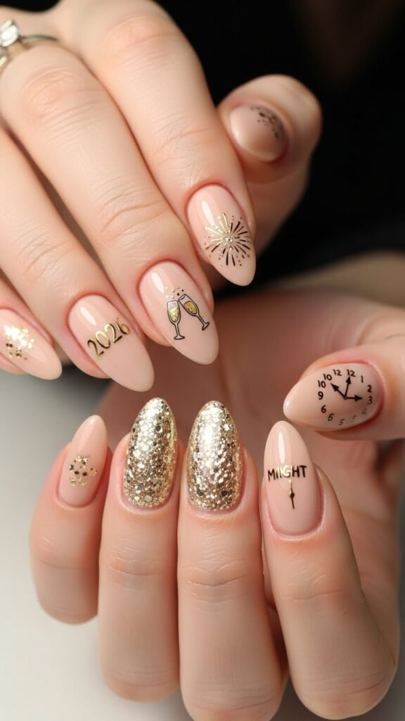 15. Countdown Number New Year Nails