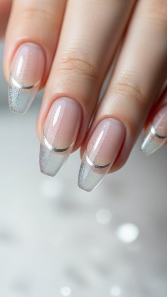 34. Crystal French icy nails 