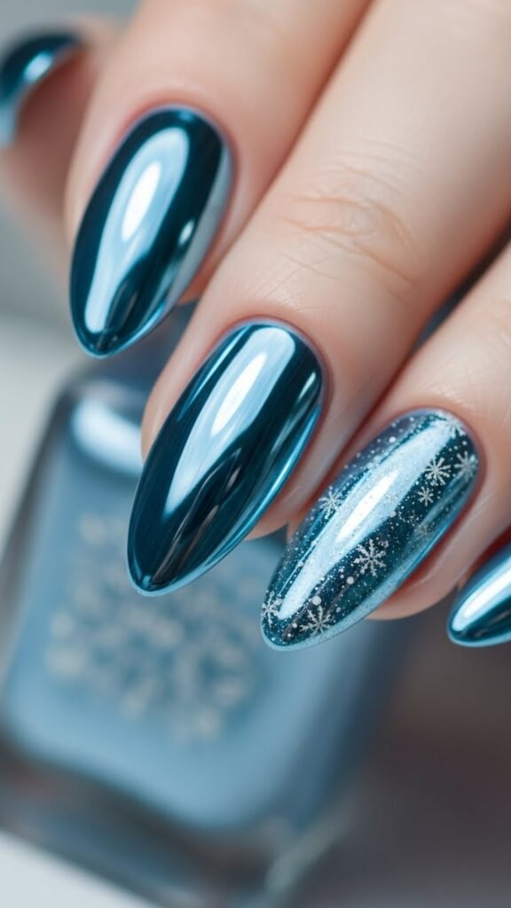 1. Icy Blue Chrome Nails
