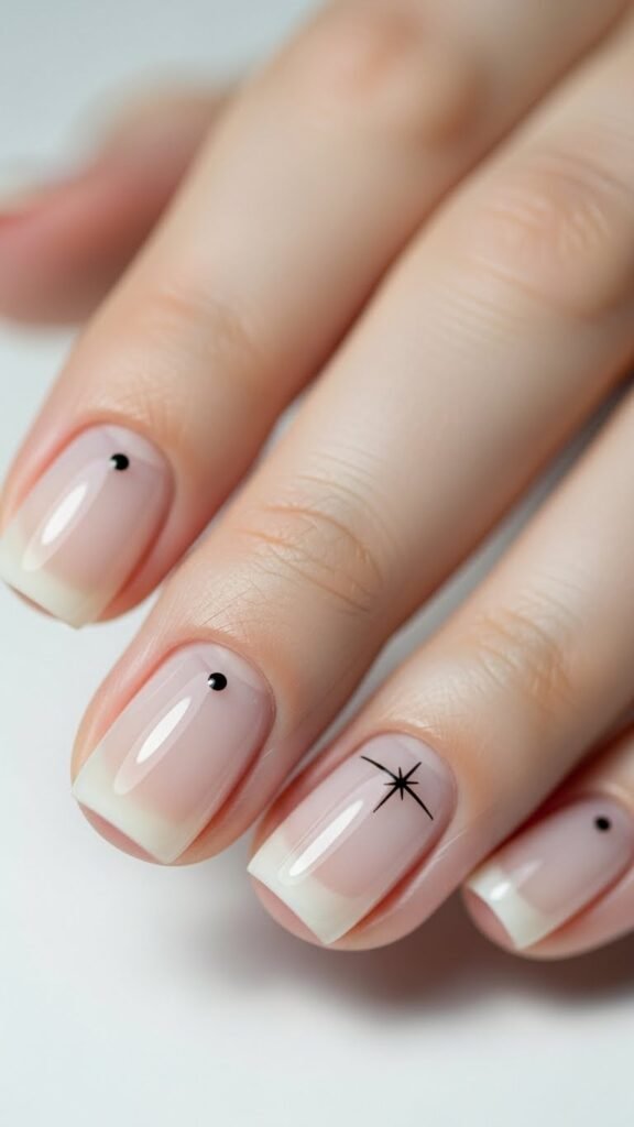 9. Clear Nails with Micro Art – Image Prompt