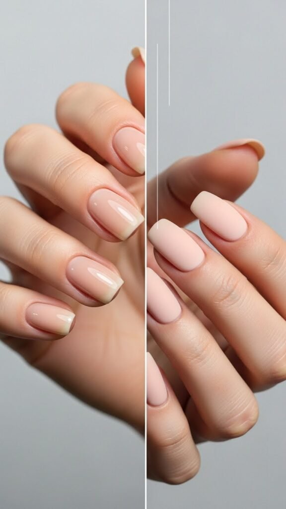 Matte vs Glossy Minimalist Nails
