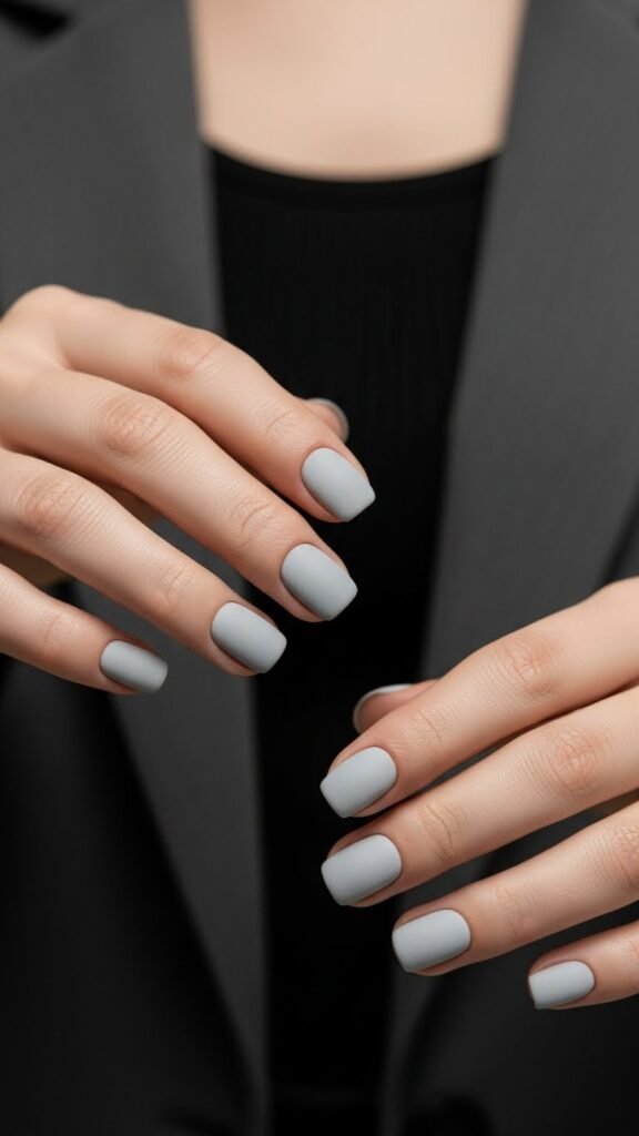 16. Light Gray Office Nails