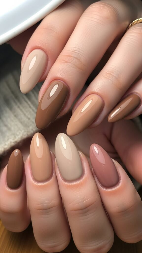 Classic Neutral Gel Fall Nails