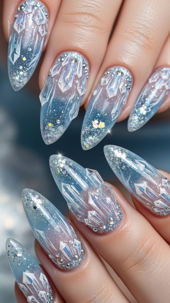 23. Ice Crystal Nails