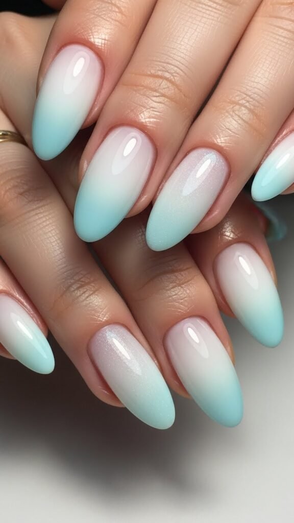 3. Icy Ombre Nails