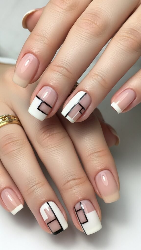 4. Negative Space Minimal Nails – Image Prompt