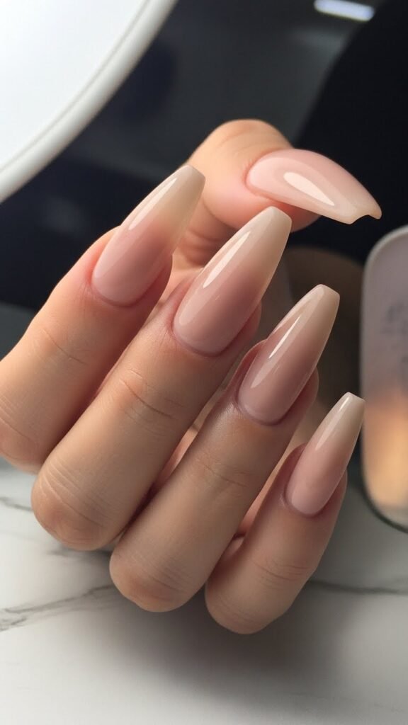 Neutral Acrylic Nails